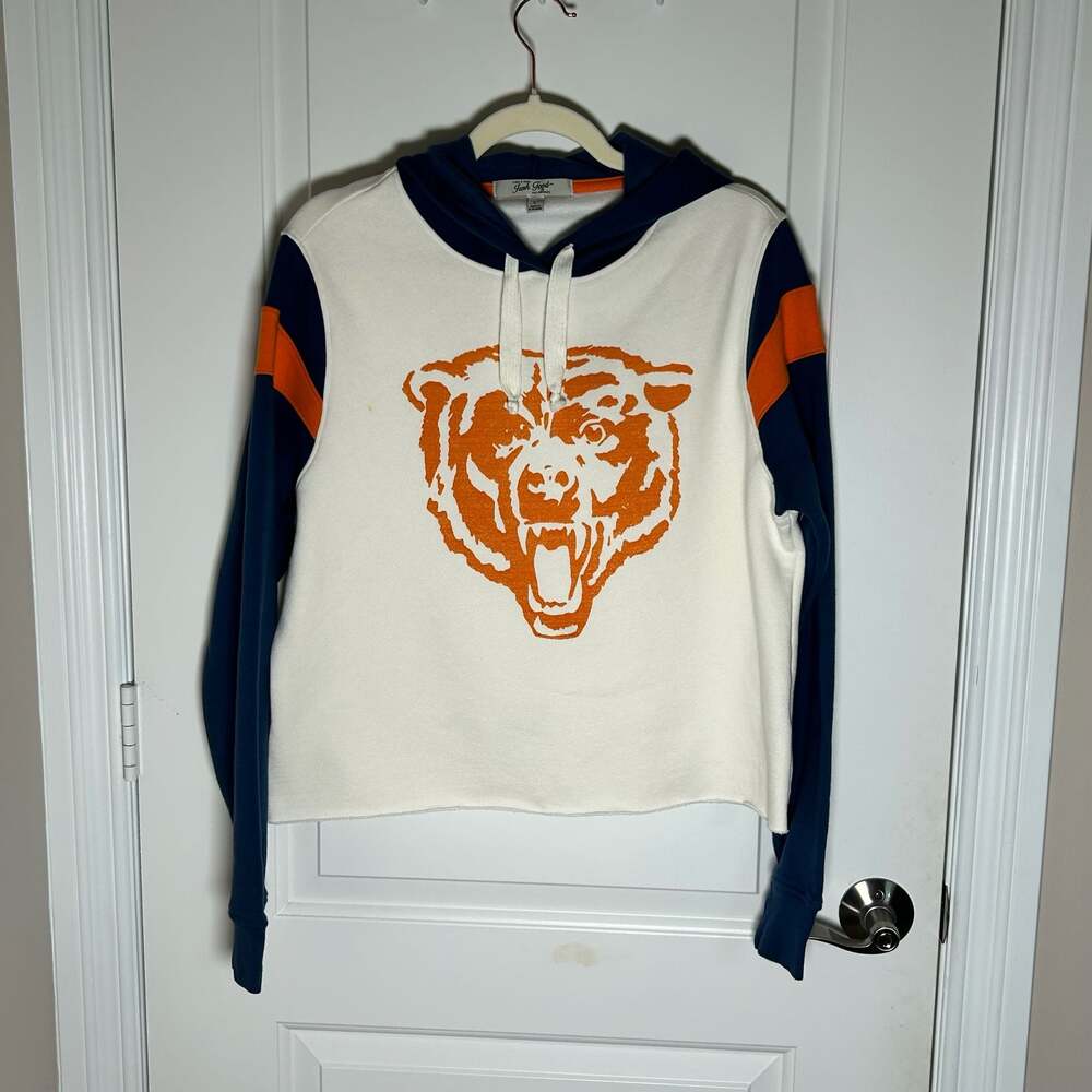 Junk Food Los Angeles NFL Chicago Bears Cropped Hoodie Sweatshirt Size L